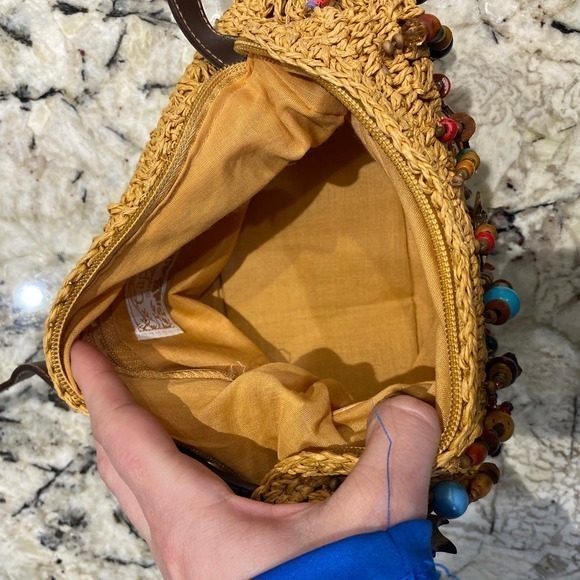 Cappelli Straworld Boho Crossbody Bag Purse Beads Stones Charms - Picture 7 of 7